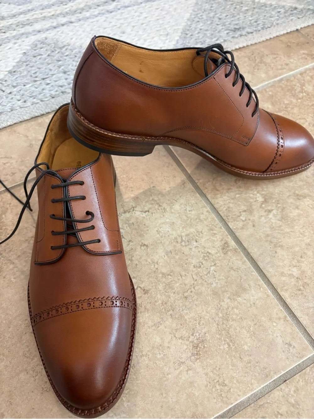 Beckett Simonon Brown Leather Cap-Toe Oxfords